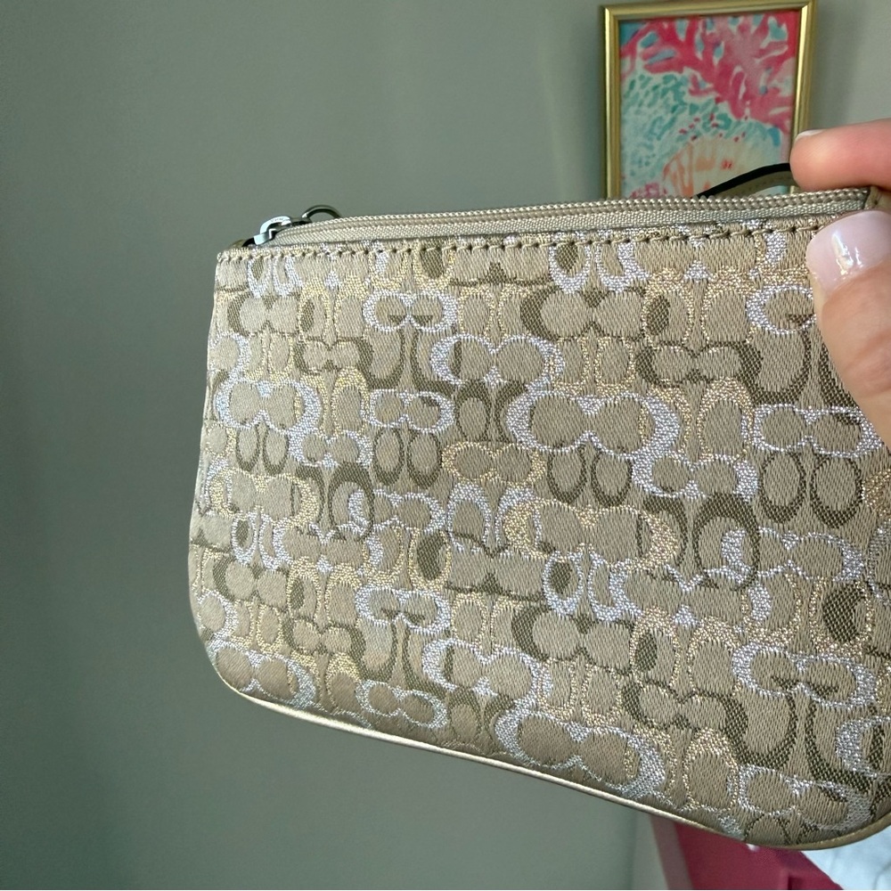 Coach metallic gold and silver wristlet small purse - Picture 6 of 7